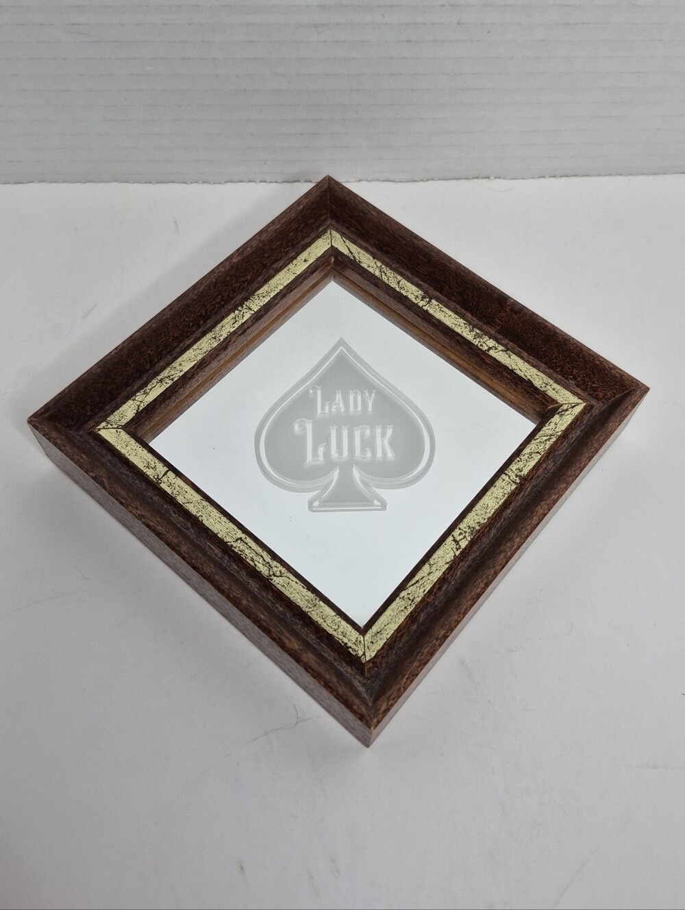 Pub Style Mirror Lady Luck Design Man Cave Decor Excellent Condition